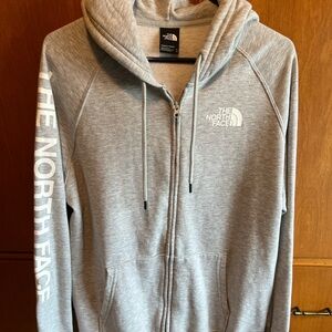 The North Face Women's Gray Zip Front Sweatshirt XL